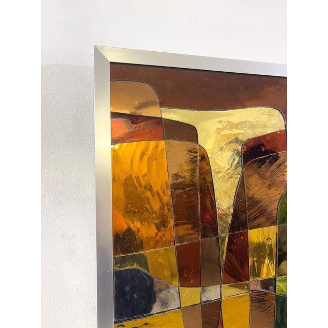 1980s Stained Glass Panel by Pierre Majerus, 1989 For Sale - Image 5 of 6
