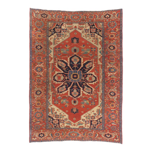 Late 19th Century Persian Serapi Rug, 09'01 X 12'07 For Sale