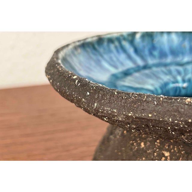 Blue Mid-Century Modern Danish Studio Pottery Candeholder by Else Und Henry Nielsen for Henri Keramik, 1960s For Sale - Image 8 of 17