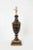 Traditional Vintage Wood Vase Lamp Decorated in Blooms and Leaves For Sale - Image 3 of 9