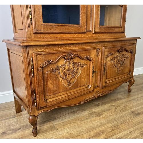 Blue Vintage French Louis XIV Style Oak Display Cabinet For Sale - Image 8 of 13