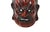 Brick Red Vintage Asian Black Red Lacquer Demon Guardian Wood Mask Display Art For Sale - Image 8 of 9