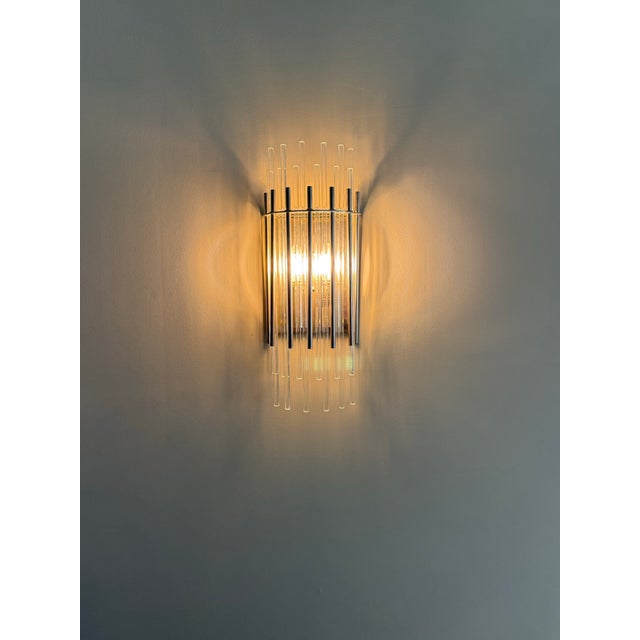 Art Deco Hudson Valley Lighting Wallis Art Deco Wall Sconce Polished Nickel Clear Led Dimmable - 5 Available For Sale - Image 3 of 4