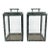 Pair of Vintage Metal With Verdigris Bronze Finish Rectangular Lanterns For Sale