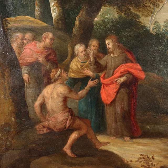Flemish School Artist, Healing Scene, 1600s, Oil on Copper, Framed For Sale - Image 12 of 12