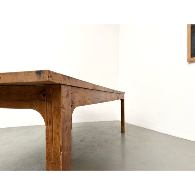 Large Brutalist Farmhouse Table in Oak, 1950s For Sale - Image 4 of 18