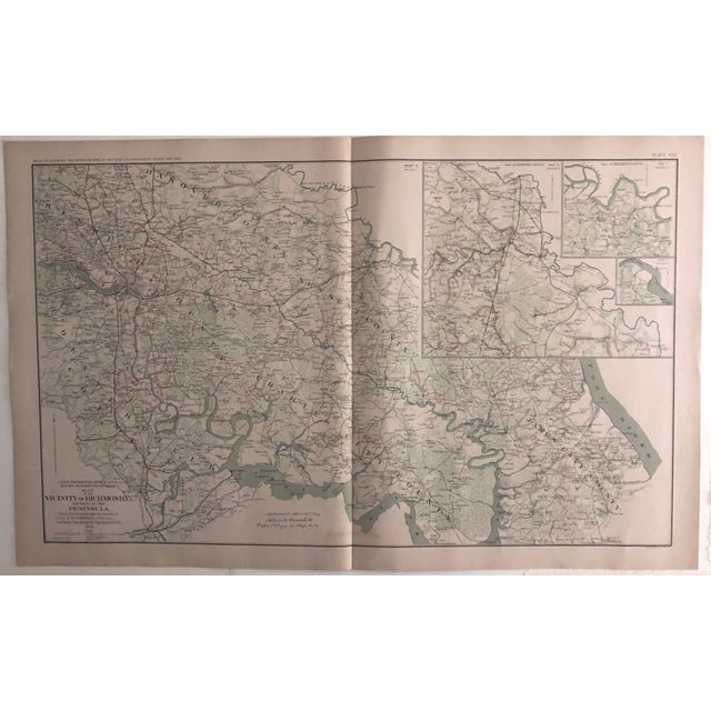 This is an interesting Civil War map of Richmond and vicinity to the York River. It was compiled by C Cowles, 1893,...