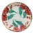 French Majolica Red Flowers Plate Salins, Circa 1890 For Sale
