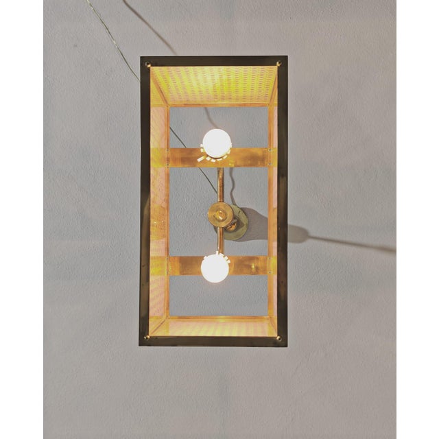 Pendant Lamp in Acrylic Glass and Vienna Straw, 1970s For Sale - Image 10 of 18