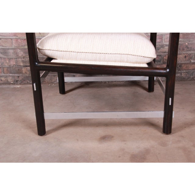 Edward Wormley for Dunbar Mahogany and Steel Armchair, 1950s For Sale - Image 11 of 13