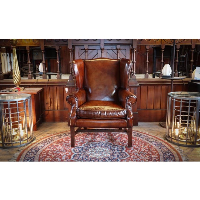 Brown Halo Lincoln Club Lounge Chair in Cigar Leather from Timothy Oulton, 2010s For Sale - Image 8 of 18