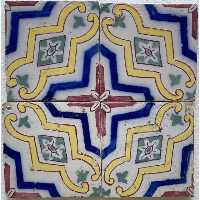 Blue Earthenware Tiles, 1800s, Set of 34 For Sale - Image 8 of 8