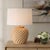 Handcrafted From Terracotta, This Table Lamp's Organic Texture Evokes The Serene, Flowing Lines Of Sand Dunes. The Design...