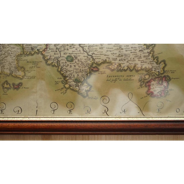 Peloponnesus Sive Morea I Laurenbergio Greece Watercolour Map by Jan Jansson, 1660 For Sale - Image 10 of 18