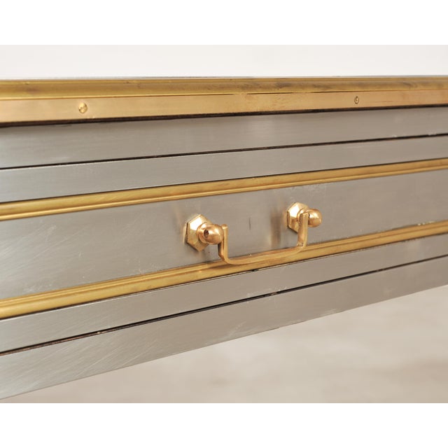 Wood John Vesey Style Steel and Bronze Neoclassical Desk or Console For Sale - Image 7 of 17