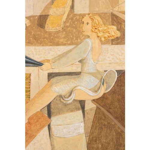 Alberto Gallerati, Flying Woman, 1980s, Oil on Canvas For Sale - Image 4 of 5