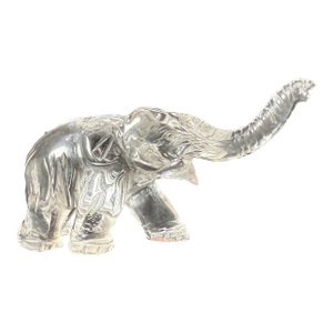 Antique Hand Carved Chinese Elephant Clear Rock Crystal Stone Sculpture Statue