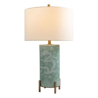 Imperial Dragon Celadon Lamp For Sale