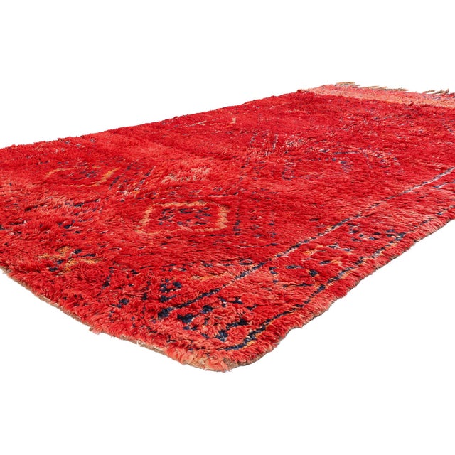 21917 Vintage Beni M'Guild Moroccan Rug, 05'08 x 10'00. The Crimson Dynasty: A Vintage Beni M'Guild Moroccan Masterpiece...