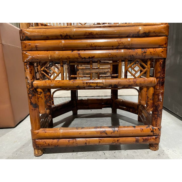 Brown Vintage Rattan and Bamboo Brighton Pavilion Chair For Sale - Image 8 of 9