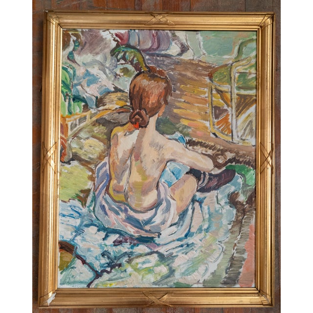 We are selling this beautiful painting after Rousse (La Toilette) by Henri Toulouse-Lautrec. This faithful copy appears to...