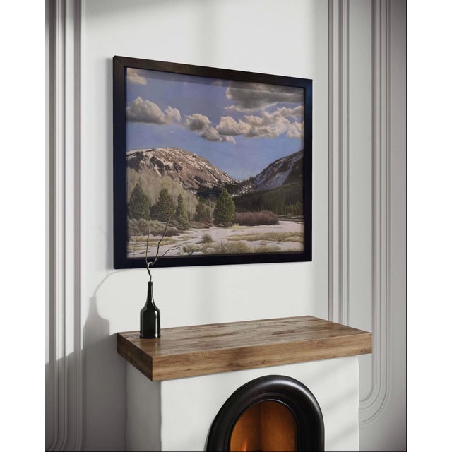 Contemporary Booth Lake Trail-Vail, Colorado by Sharon Pomales Tousey | Soft pastel on wood panel Landscape of mountains and trees. For Sale - Image 3 of 3
