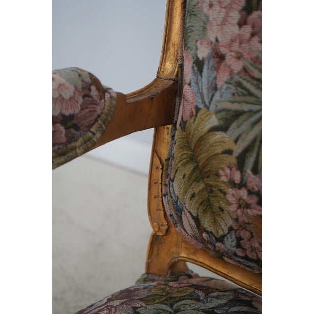 Pair of Louis XV Giltwood Fauteuils Armchairs For Sale - Image 10 of 18