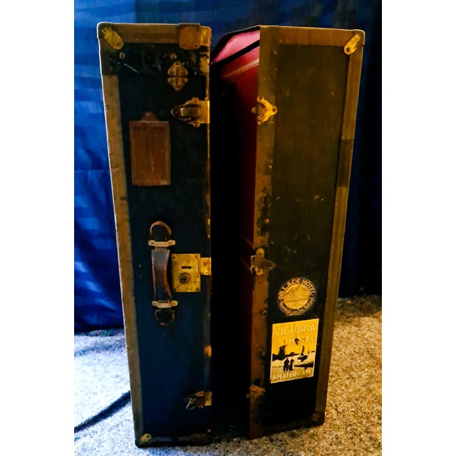 Antique Steamer Trunk Wardrobe, the Netherlands, 1920s For Sale - Image 10 of 18