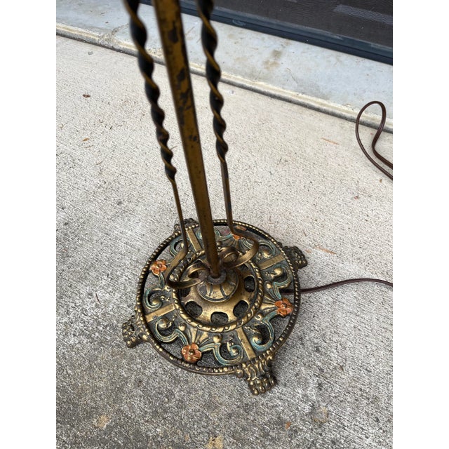 Early 20th Century Brass Gooseneck Floor Lamp For Sale - Image 9 of 10