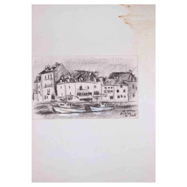 Madeleine Scali, Le Croisic, Original Drawing, 1982 For Sale