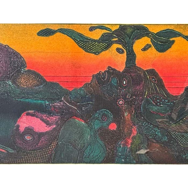 Modern "Earth Spirits", Modern Green and Orange Acrylic Abstract by Mayo Beckford Young For Sale - Image 3 of 11