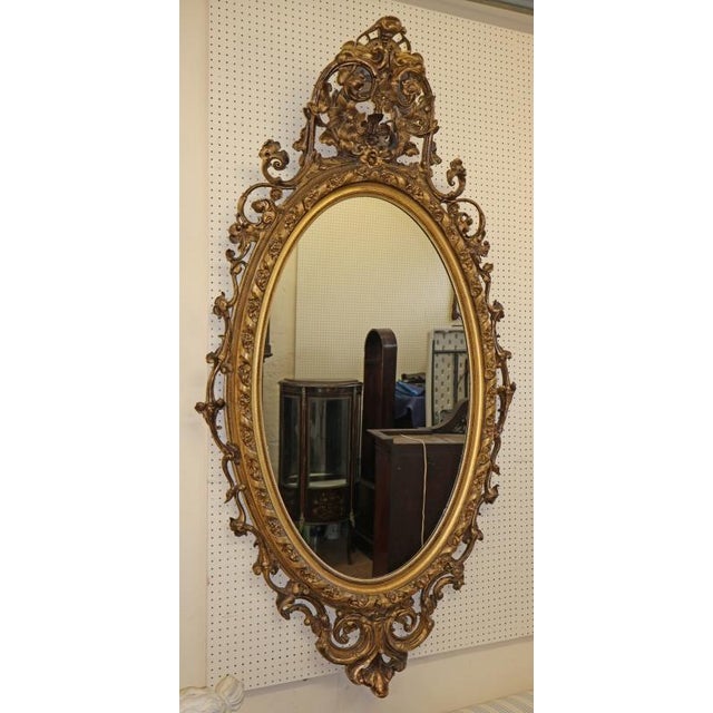 Large Mid 19th Century Gold Gilt American Philadelphia Floral Wall Mirror For Sale - Image 4 of 18