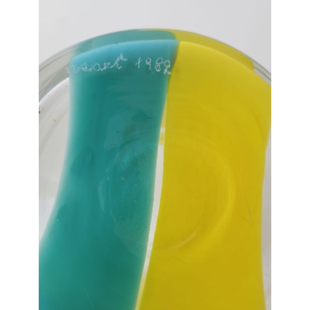 Aqua Murano Glass Vases from VeArt, 1982, Set of 2 For Sale - Image 8 of 10