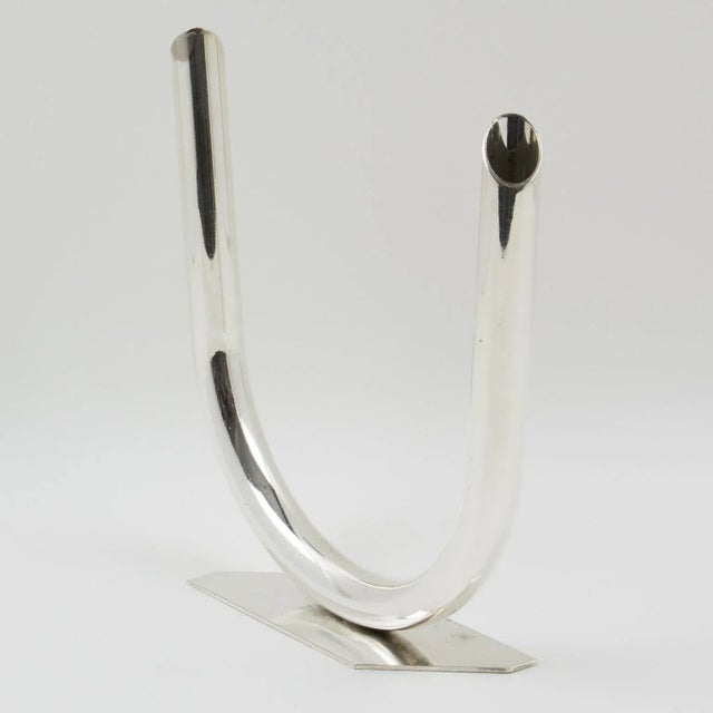 Silver French Silver Plate Modernist Bud Vase For Sale - Image 8 of 11