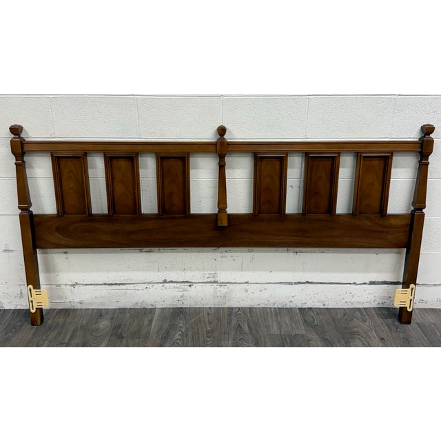 Mid 20th Century Vintage King Size Traditional Federal Style Raised Recessed Panel Headboard For Sale - Image 5 of 11