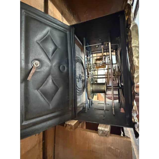 Late 19th Century French Comtoise Morbier Tall Case Clock, Faux Grained Rosewood Over Pine, Circa 1860 For Sale - Image 11 of 15