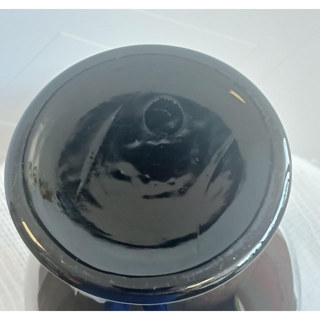 1930s 1930s l.e. Smith Black Amethyst Glass Art Deco Flared Vase For Sale - Image 5 of 5
