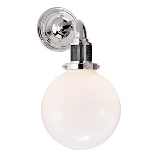 McCarren Single Sconce in Polished Nickel For Sale