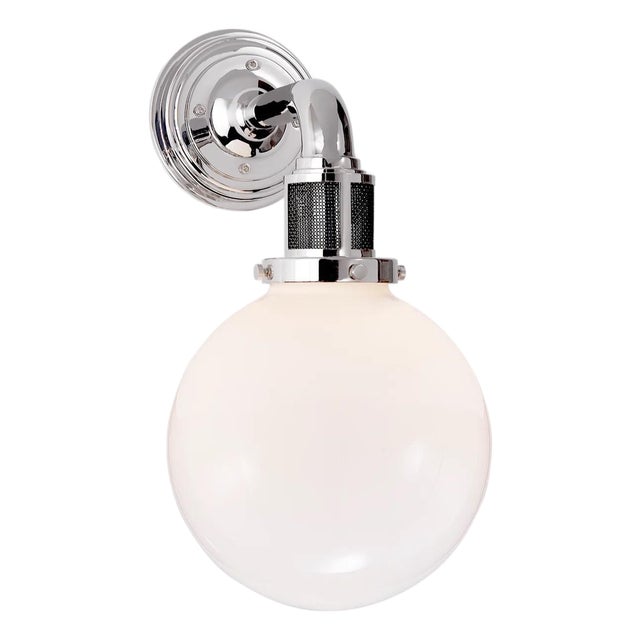 McCarren Single Sconce in Polished Nickel For Sale