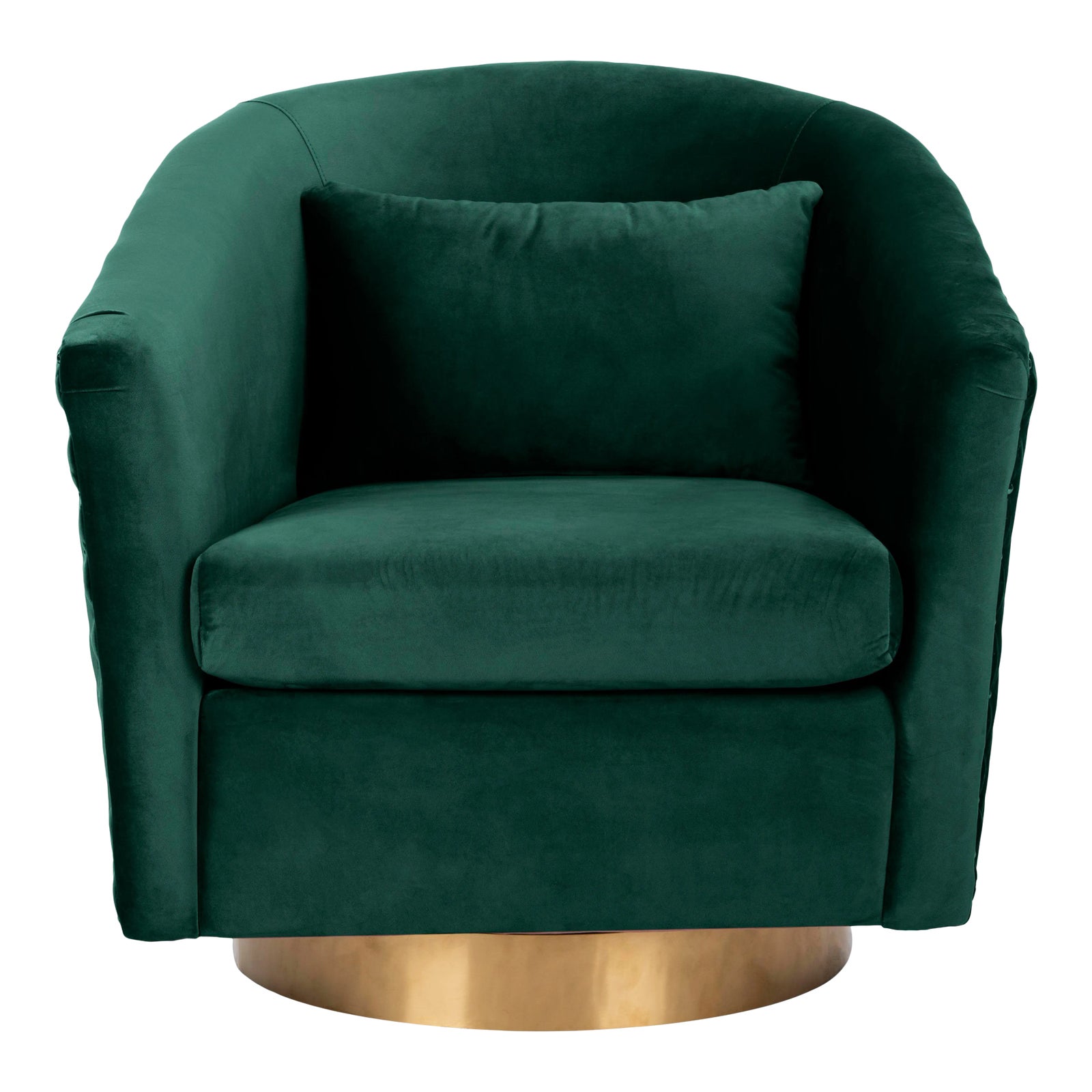 Quilted Swivel Tub Chair in Emerald Chairish