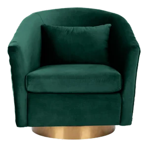 Quilted Swivel Tub Chair in Emerald