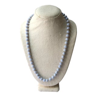 Chalcedony Quartz Bead Necklace For Sale