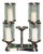 Nickel and Glass 5-Light Hurricane Candleholder Centrepiece from Colmore For Sale