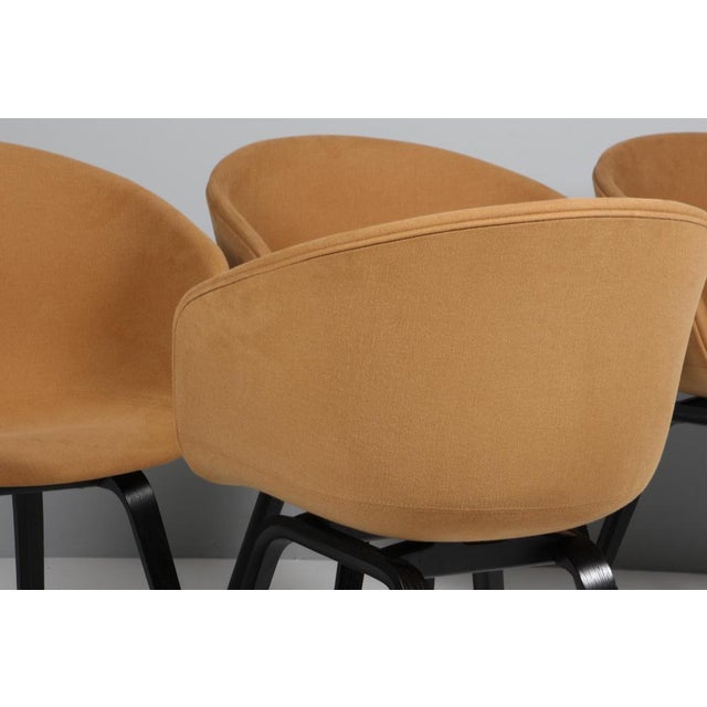 Wood Model AAC22 Dining Chairs in Fabric and Black Stained Oak, 2010s, Set of 4 For Sale - Image 7 of 8