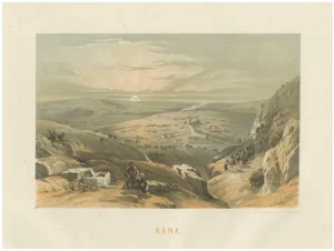 David Roberts, Cana Biblical Landscape in Southern Lebanon, 1862, Chromolithograph