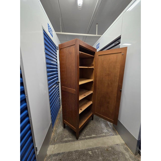 1910s Simple Oak Wardrobe Cabinet--Marked Down! For Sale In Washington DC - Image 6 of 11