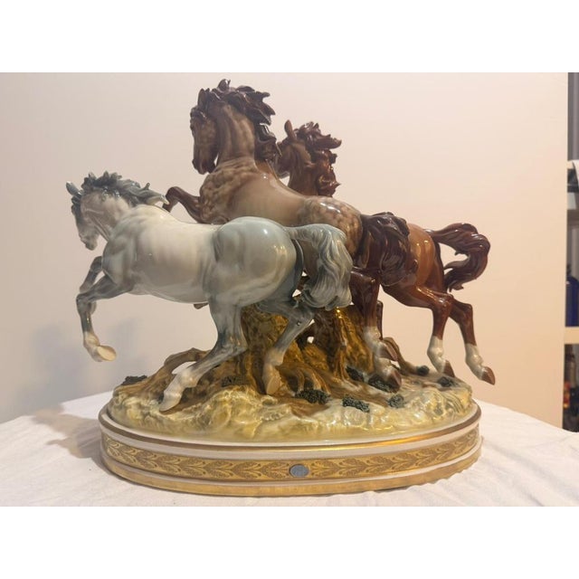 Algora Porcelain Figurine of Wild Horses For Sale - Image 3 of 14