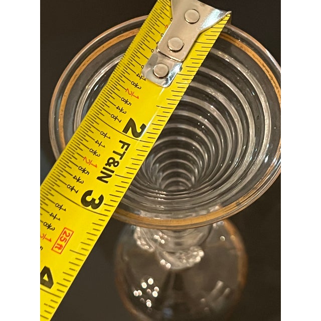 Antique Moser St Louis Wine Glass Gold Gilt With Ribbed Stem For Sale In Atlanta - Image 6 of 12