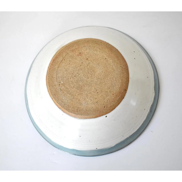 Early 21st Century Early 21st Century Art Pottery Blue & White Speckled Bowl For Sale - Image 5 of 8