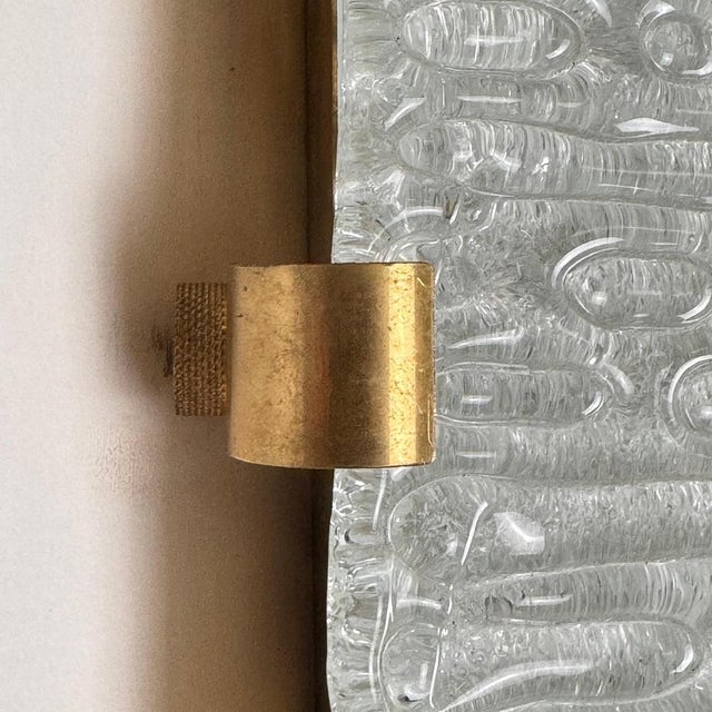 1960s Murano Glass and Brass Sconces attributed to Fontana Arte, 1960, Set of 2 For Sale - Image 5 of 18